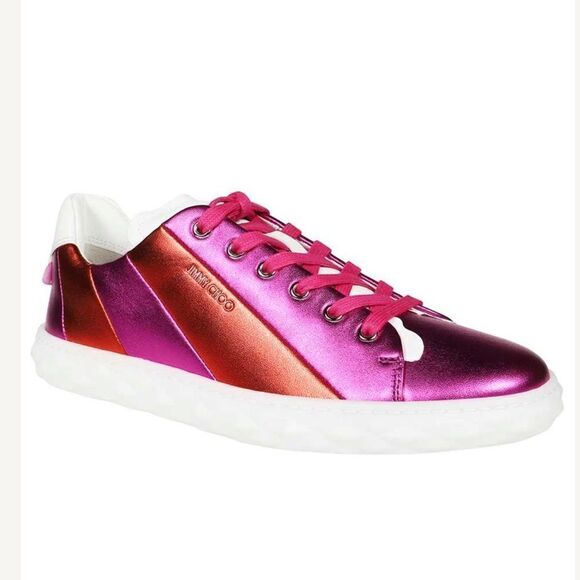 Jimmy Choo Diamond Light/F Leather Sneakers - Picture 3 of 5
